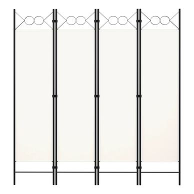 Paravan za sobo s 4 paneli, bela krema, 160x180cm