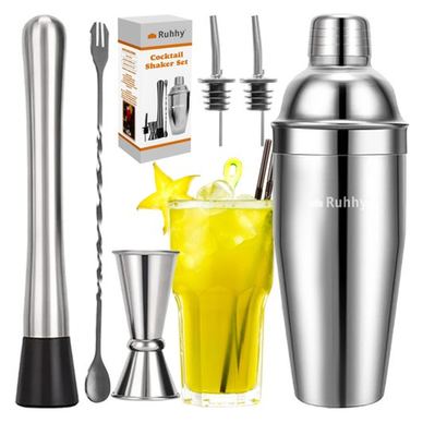 Ruhhy 21508 Set de Barman pentru Prepararea Băuturilor, Oțel Inoxidabil, 700ml