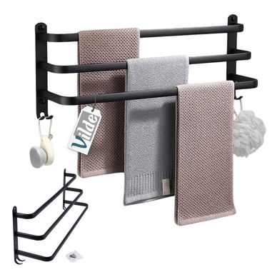 Držač za ručnike za kupaonicu, mat crni, 60 cm