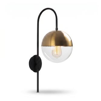 Aplica de perete Sunflux, Negru, 20x31x57 cm - Auriu