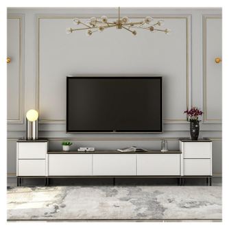Comoda Tv Imaj, Auriu alb negru, 180x45x35 cm