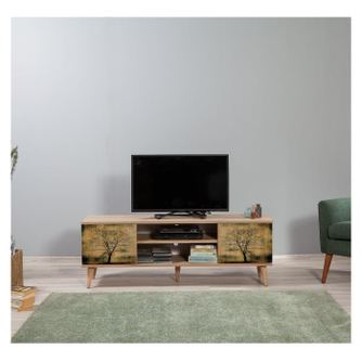 Comoda Tv Truva - TV Stand 6, Stejar Sonoma, 50x40x140 cm