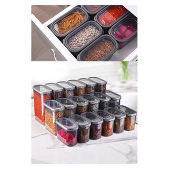 Set cutie de depozitare 18 buc, 35x35x32 cm - Gri