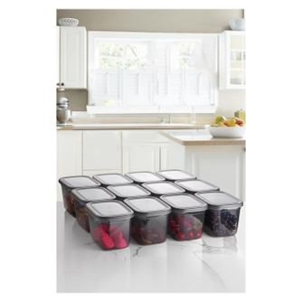 Set cutie de depozitare, Gri, 20x15x20 cm