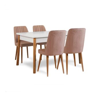Set Masa Bucatarie și scaune (5 bucăți) Santiago 0900, Stejar, 120x75x75 cm