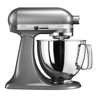 Állványos mixer KitchenAid Artisan Elegance 5KSM125ECU Contour silver, 300W, 4.8 L, Direct drive, 10 sebesség, Szürke fémhatású