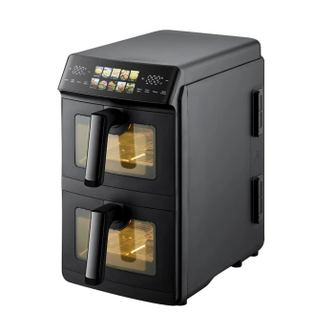 Διπλός φριτέζα με ζεστό αέρα Just Perfecto JP-AF10DB, 2600 W, 10 L, 10 προγράμματα, 80-200 C, Ταχεία κυκλοφορία ζεστού αέρα, Συγ