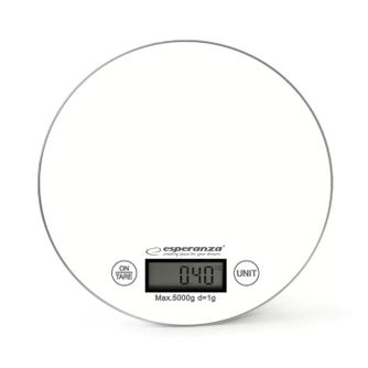 Cântar de bucătărie Esperanza EKS003KW, TARA, afișaj LCD, 5 kg, Alb