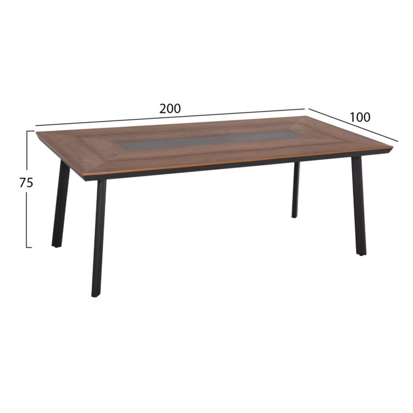 Маса, HM5131.12, Сив, Polywood, 200х100см. - 2