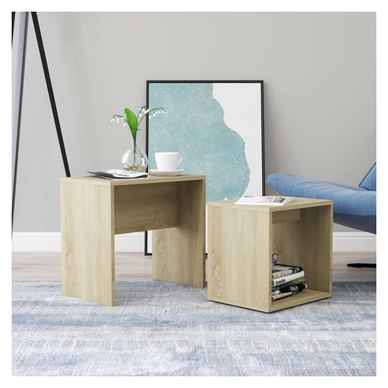 Set stolića za kavu, hrast Sonoma, 48 x 30 x 45 cm, iverica