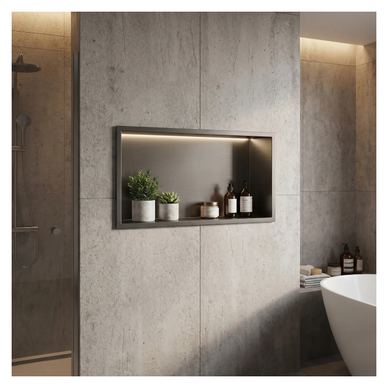 Ugradbena Polica Za Kupaonicu Rea Led 30X60 Półka Łazienkowa Wnękowa, 10X60X30Cm