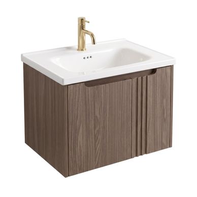 Kopalniška Omarica Z Umivalnikom Rea Db86-60L-1 Dark 60Cm Szafka Łazienkowa Z Umywalką, 47,5X60X46Cm