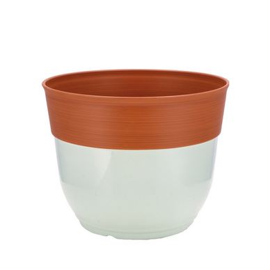 Svjetlo siva smeđa plastična tegla za cvijeće 37,5 x 30 cm