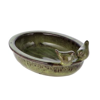 Green Ceramic Bird Feeder 31 x 24 x 11 cm