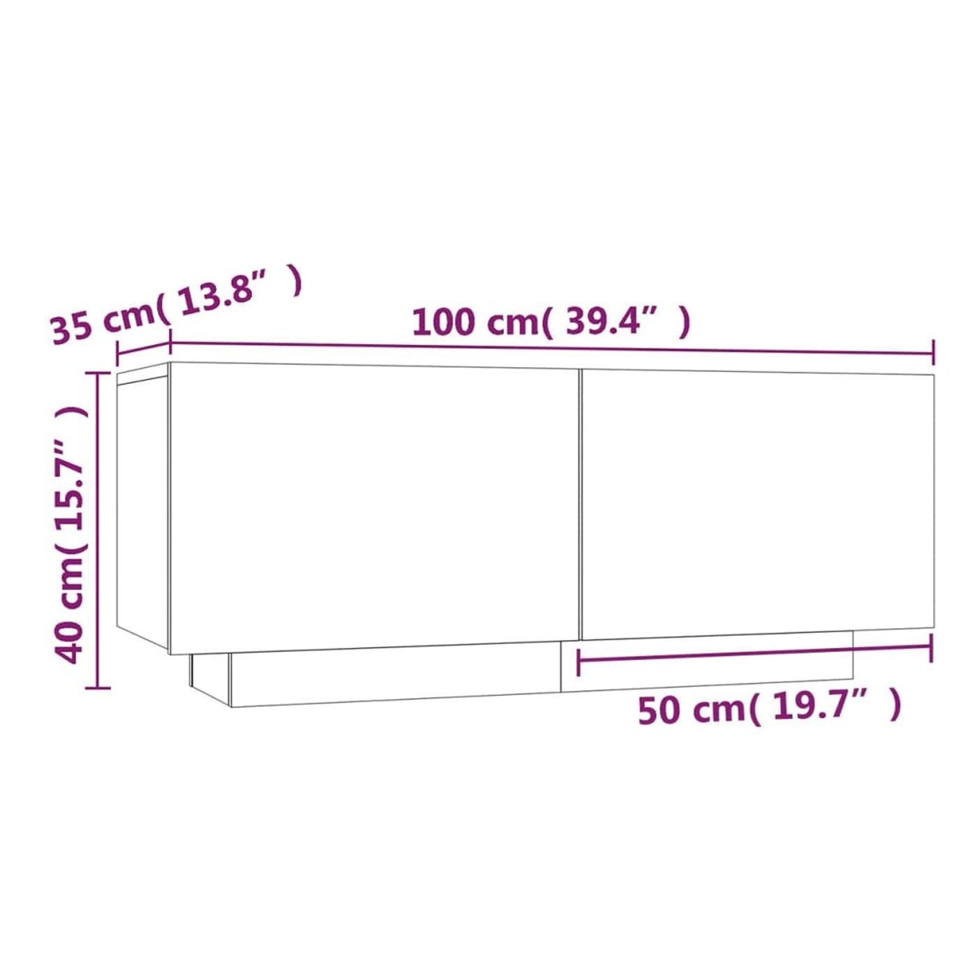 Κομοδίνο, καπνιστή δρυς, 100x35x40 εκ., κατασκευασμένο ξύλο - 5