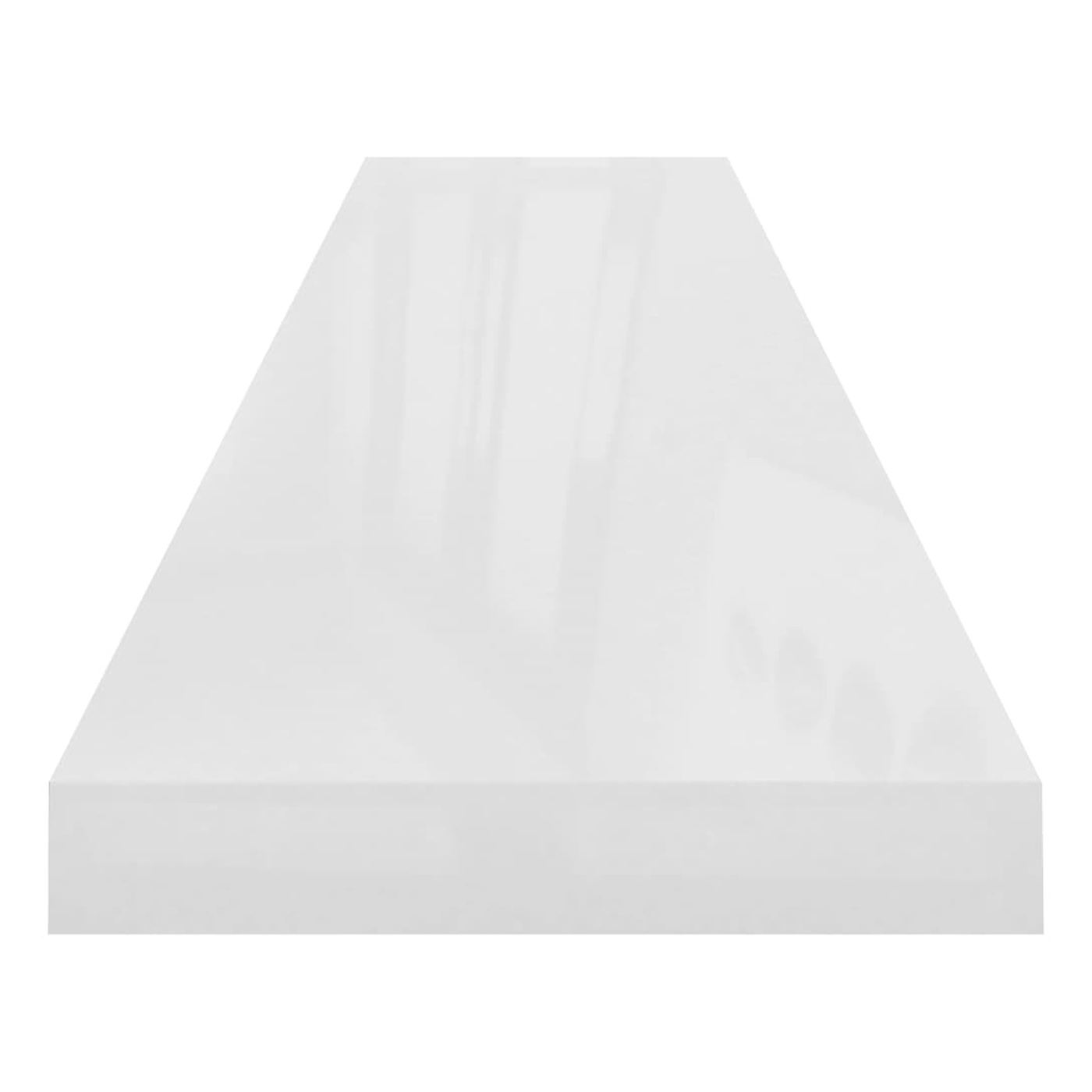 Nástěnné police, 2 ks, extra lesklá bílá, 120x23,5x3,8 cm MDF - 6