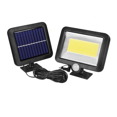 Klausstech Solar Wall Lamp, IP54 Water Resistant, 5 Meter Cable Length, Motion Sensor, Matte Black