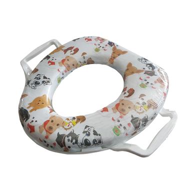 Capac Klausstech De Wc, Burete, Cu Mâner, Pentru Copii, Stabil Și Sigur, Protecție Împotriva Stropirii, Design Căței, Alb