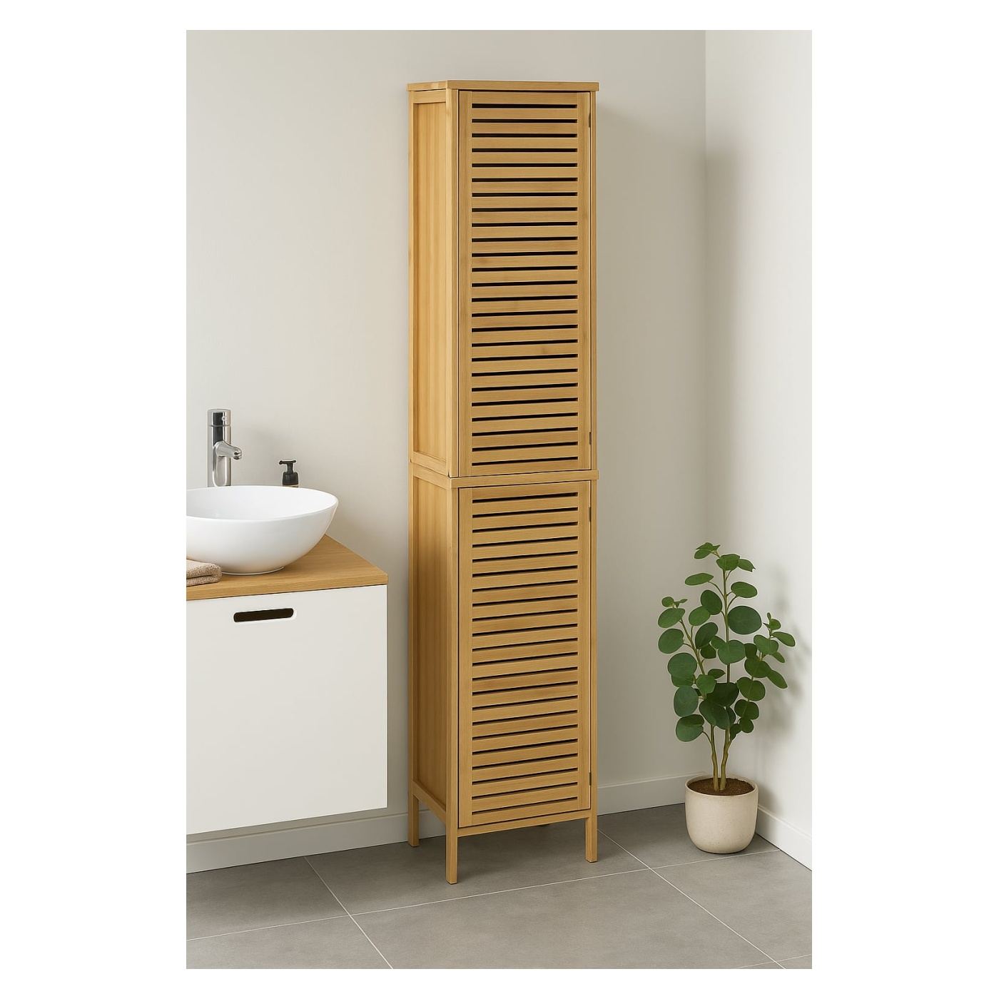 5Five Sicela рафт с 5 нива, бамбук, 33x28x168 см, натурален - 2