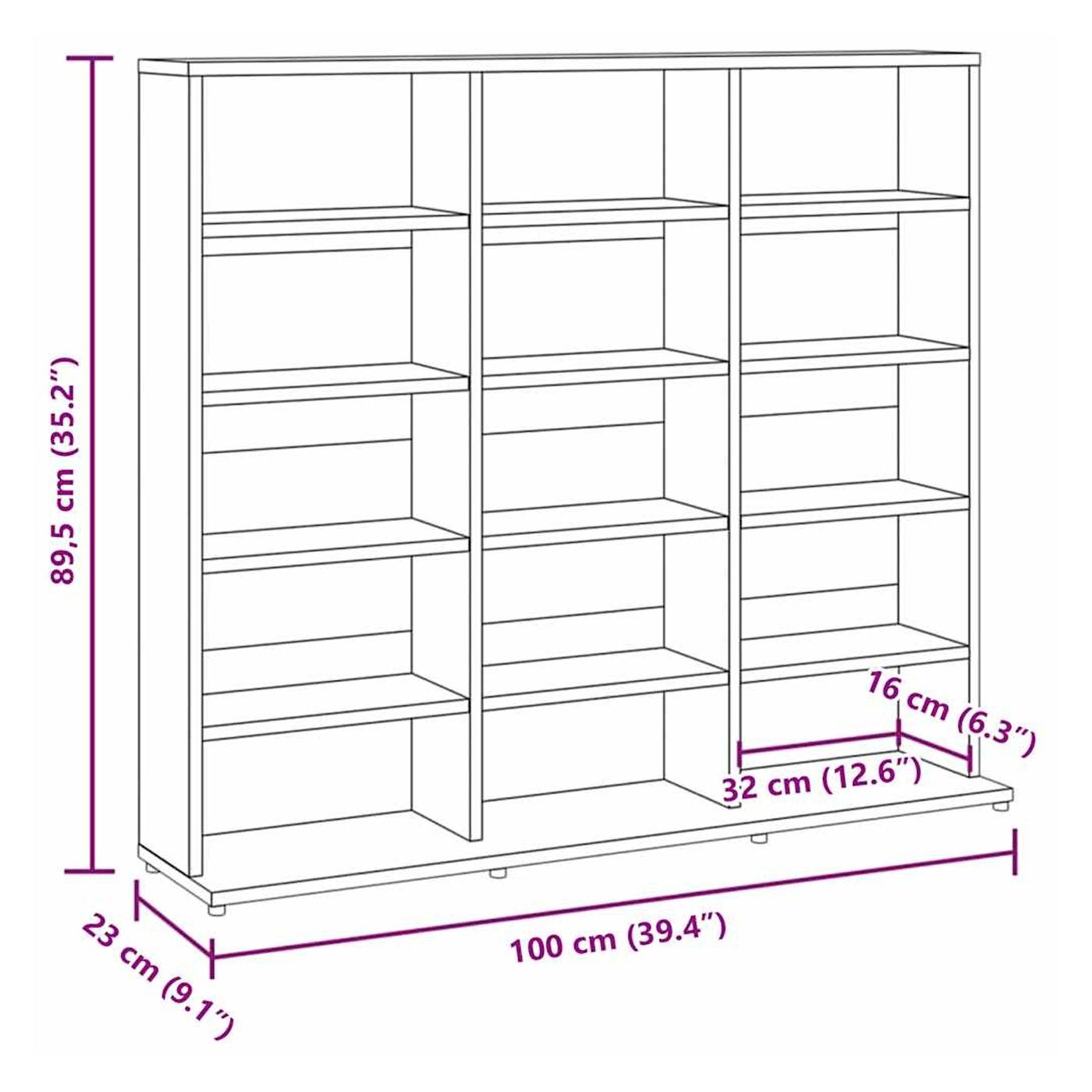 CD omara, dimenzije 102x23x89,5 cm, obdelano leseno - 7