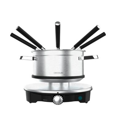 Set fondue, Cecotec, Fun Gourmet Fondue, 1.7 litri, 8 persoane, inox
