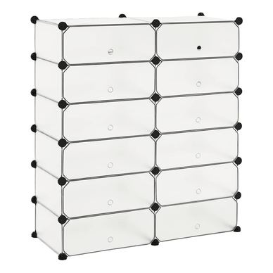 vidaXL Organizator de pantofi interconectat, 12 compartimente, Alb