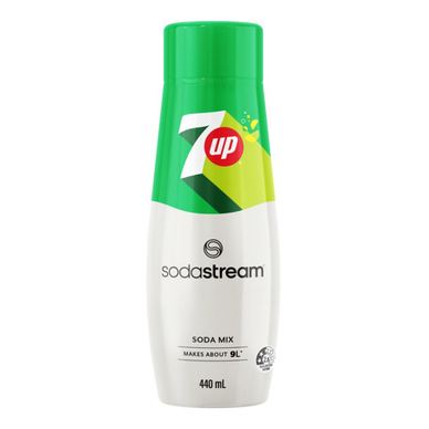 Sirop concentrat SodaStream 7 Up, 440 ml, până la 9 L, fără alergeni și OGM, alb/verde