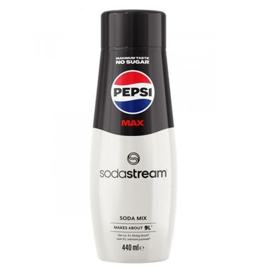 Sirop concentrat SodaStream Pepsi Max, 440 ml, până la 9 L, fără alergeni și OGM, alb/negru