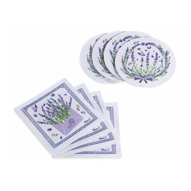 Komplet 8 tekstilnih podstavkov Multicolor Lavanda 12 x 12 cm