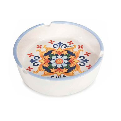 Majolica Ceramic Ashtray Ø 11.5 cm x 3.5 H