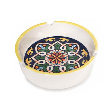 Majolica Multicolor Ceramic Ashtray Ø 11.5 cm x 3.5 H