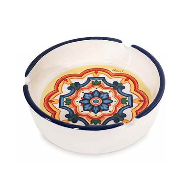 Majolica II Multicolor Ceramic Ashtray Ø 11.5 cm x 3.5 H