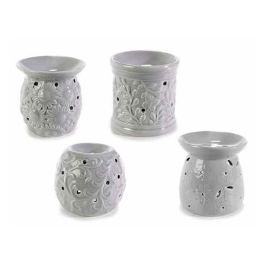 Set of 4 Ceramic Room Fragrance Diffusers, Gray, Ø 9 cm x 9.5 H