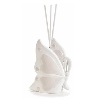 Fehér porcelán illat diffúzor pálcikákkal Pillangó 8,5x4x15 cm H