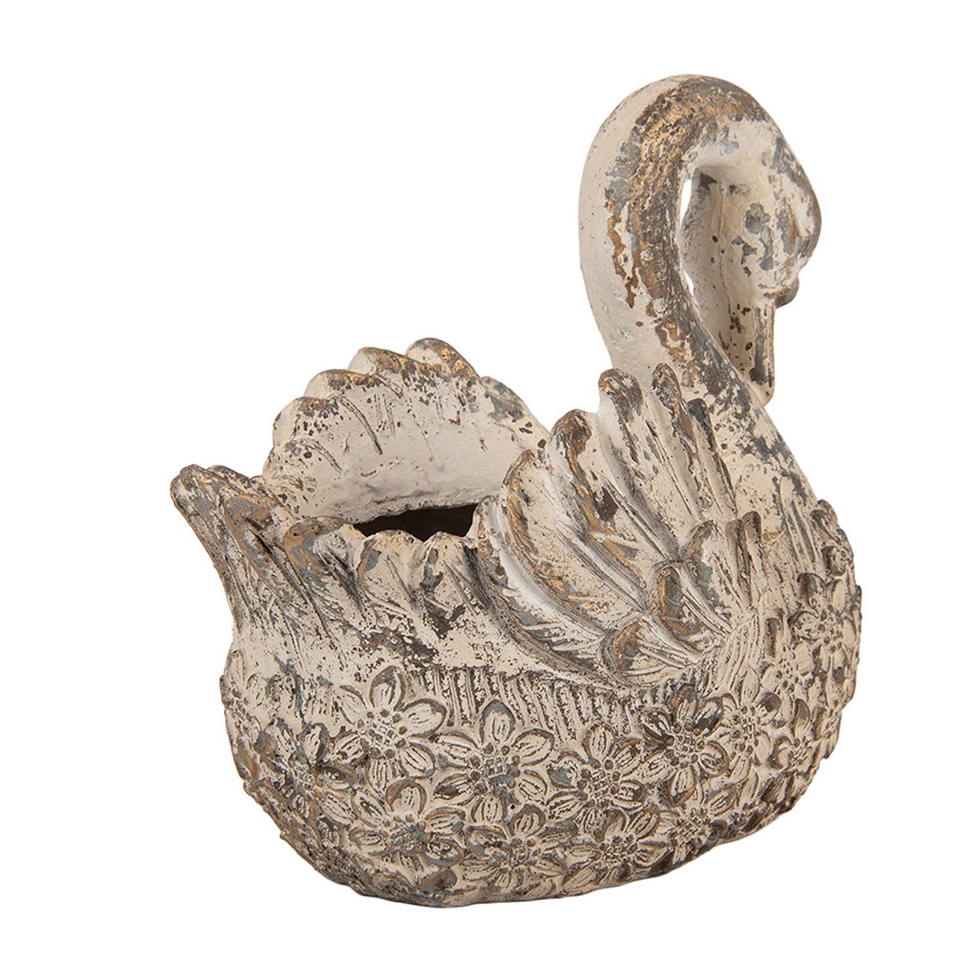 Bež keramička figurica labuda 18x11x17 cm - 3