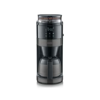 Cafetiera cu rasnita, Severin, S-Taste AromaOne, carafa inox, 8 cani, negru