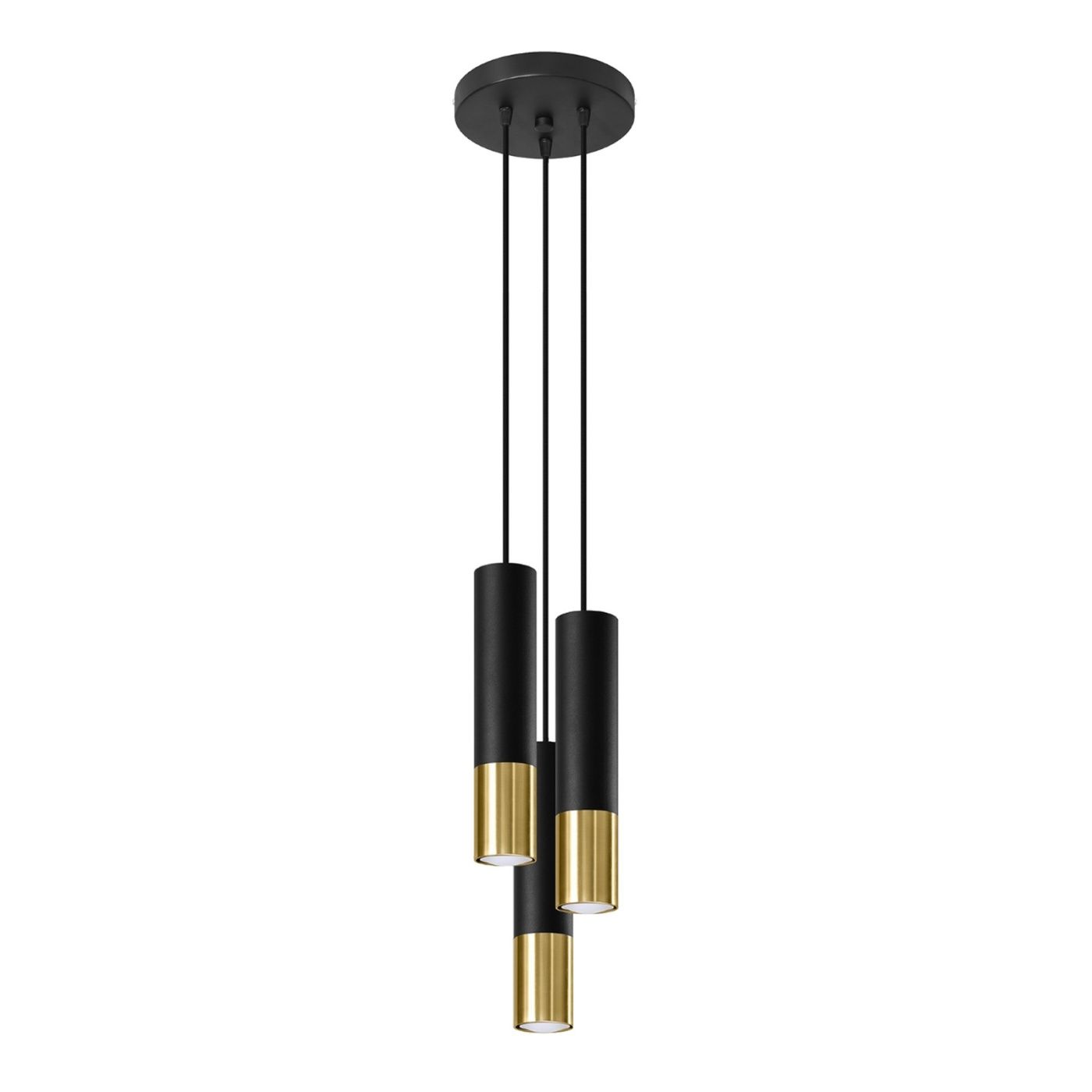 Lampă suspendată LOOPEZ negru/auriu 20x20x90cm