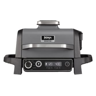 Elektromos grill és smoker Ninja OG701EU, 2400W, Akár 260°C, Woodfire, Szürke