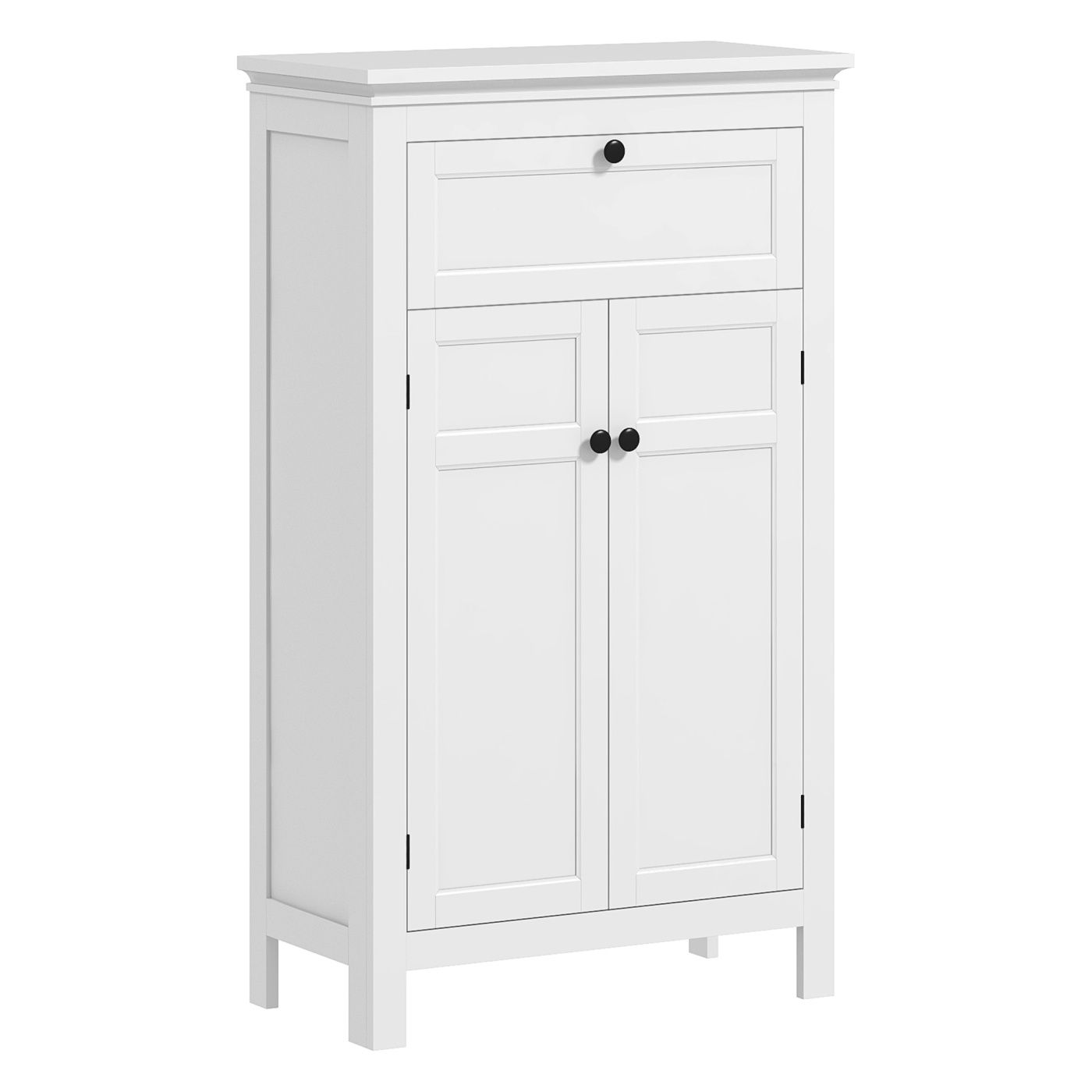 Dulap Baie cu 2 Uși și Sertar, Dulap Salvaspațiu cu Rafturi Reglabile, Dulap de Podea pentru Bucătărie, Living, Sufragerie, 60x3