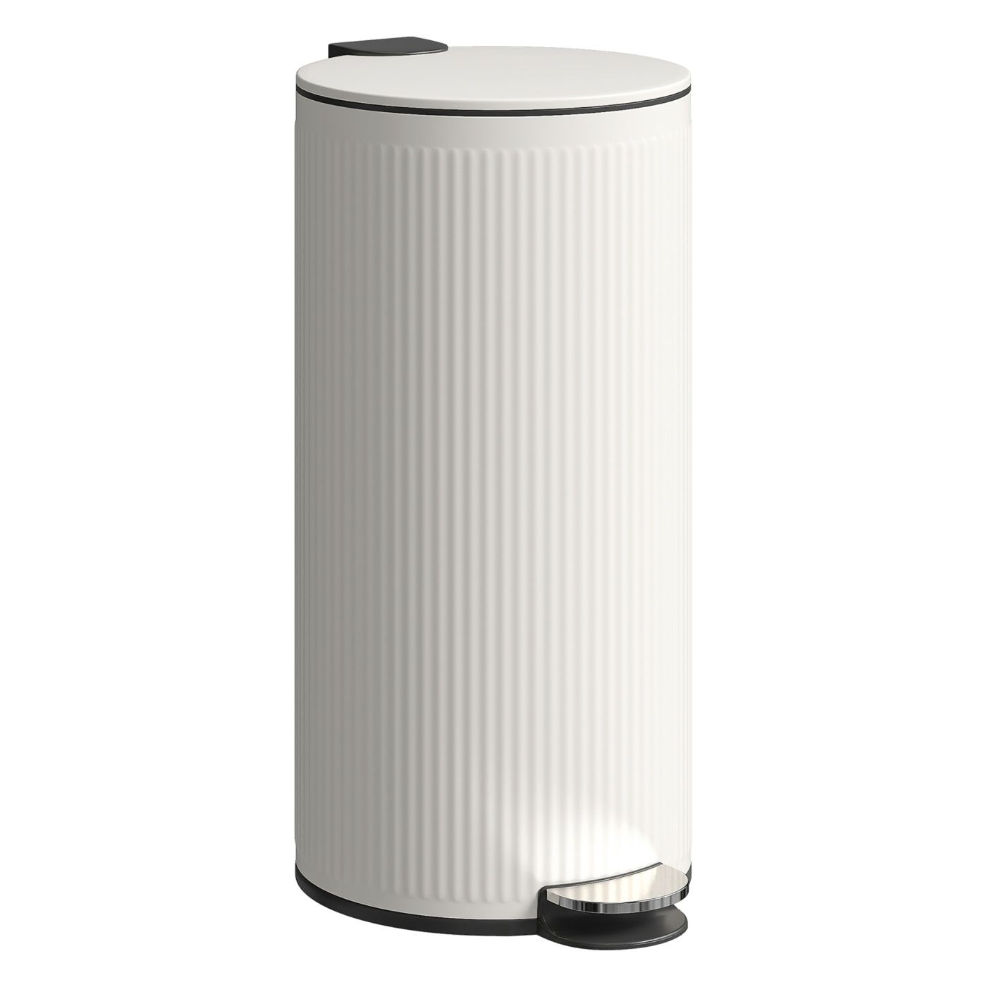 Coș de gunoi 30 L cu capac soft-close, pedală, metal și PP, crem, pentru bucătărie, living, birou și cabinet, 36x30x60,5 cm