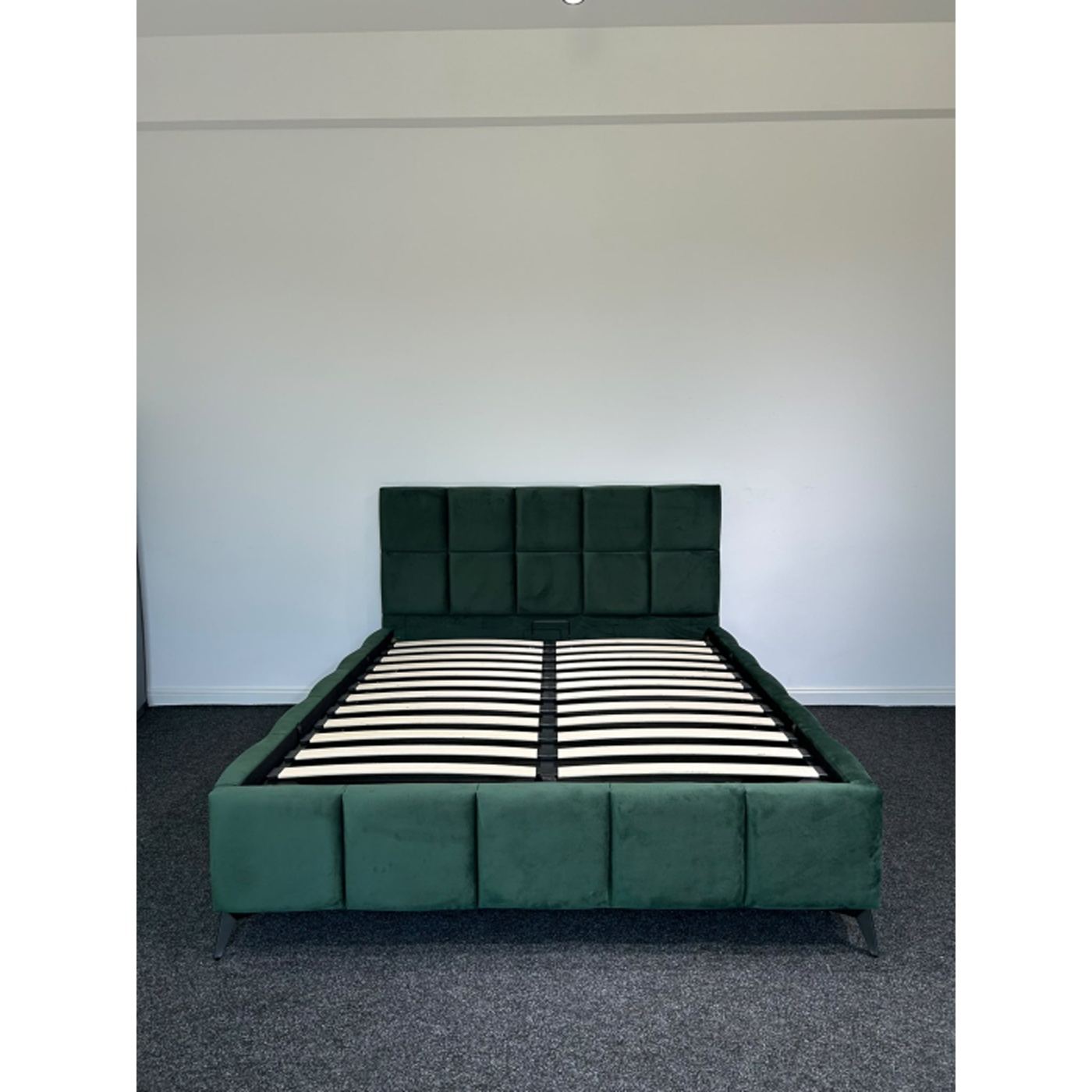 Тапицирано легло Rubik с място за съхранение 160x200 Зелен кадифе (ML2223) MarketMob - 4