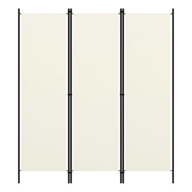 Paravan za sobo s 3 paneli, bela krema, 150 x 180 cm