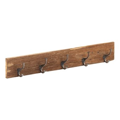 Cuier de hol cu 5 cârlige, 100x2,5x15 cm, lemn masiv reciclat
