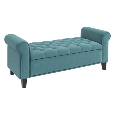 HOMCOM Bársony tárolópad fogantyúkkal, 126x48,5x57 cm, Zöld