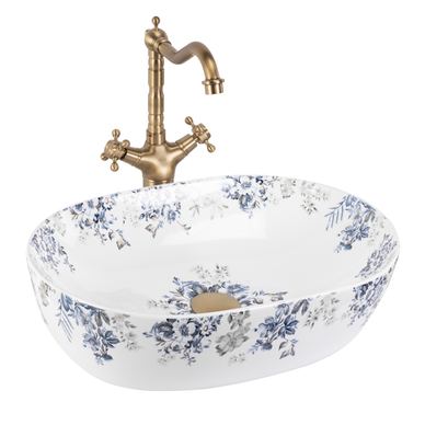 Umivalnik Na Pult Rea Veronica Shiny Bela, 48,5X35X13,5Cm