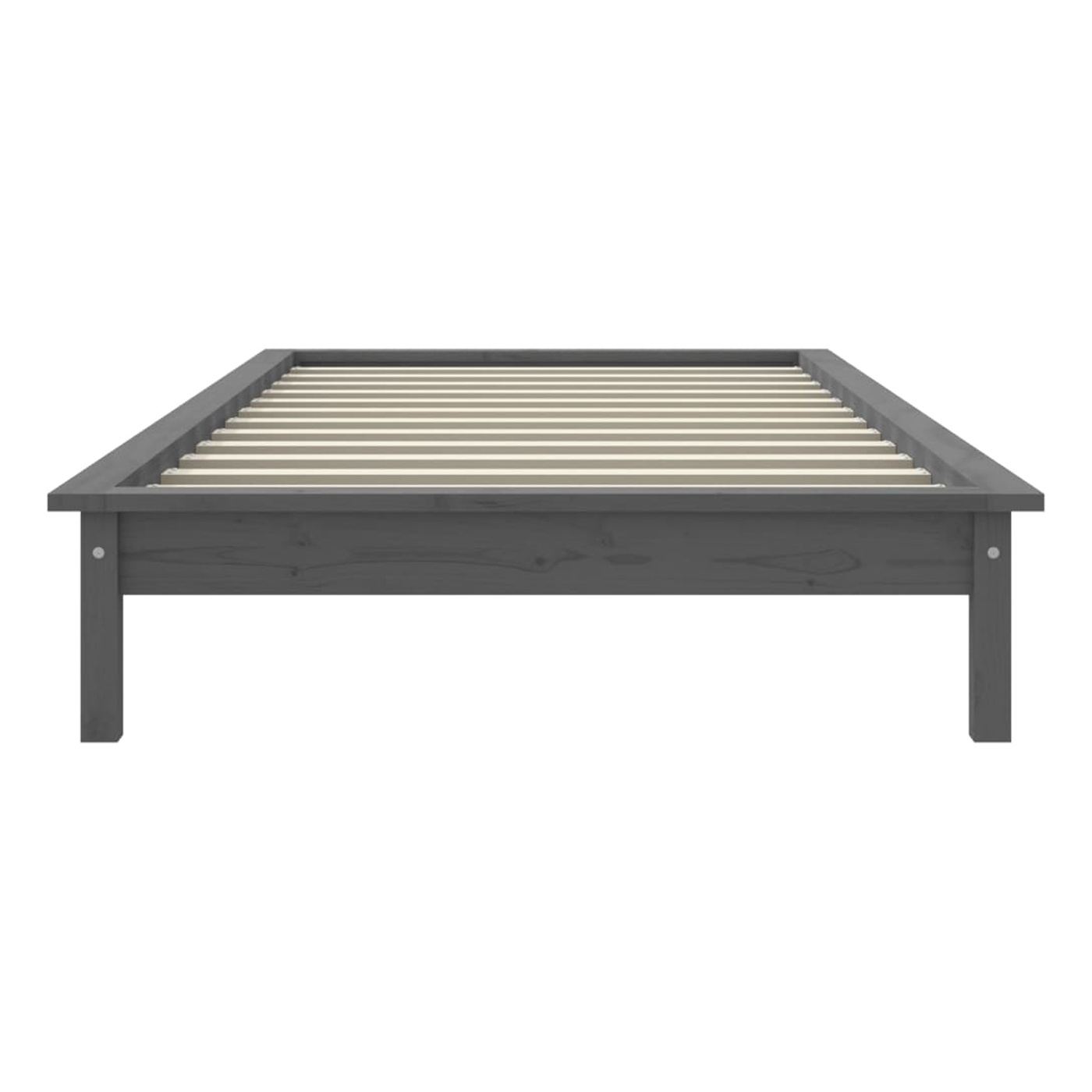 Postelja okvir Single 3FT, siva, 90x190 cm, masivno borovo leso - 5