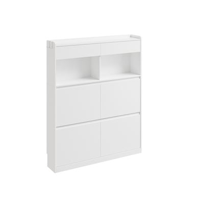 Comodă de intrare SoBuy cu rafturi și sertare Alb 98x120x19 cm FSR224-E-W