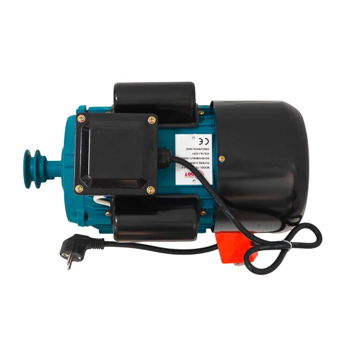 Egyfázisú villanymotor DDT, 4 kW teljesítmény, 1500 ford./perc sebesség, réz tekercselés, túlterhelés elleni védelem - 6