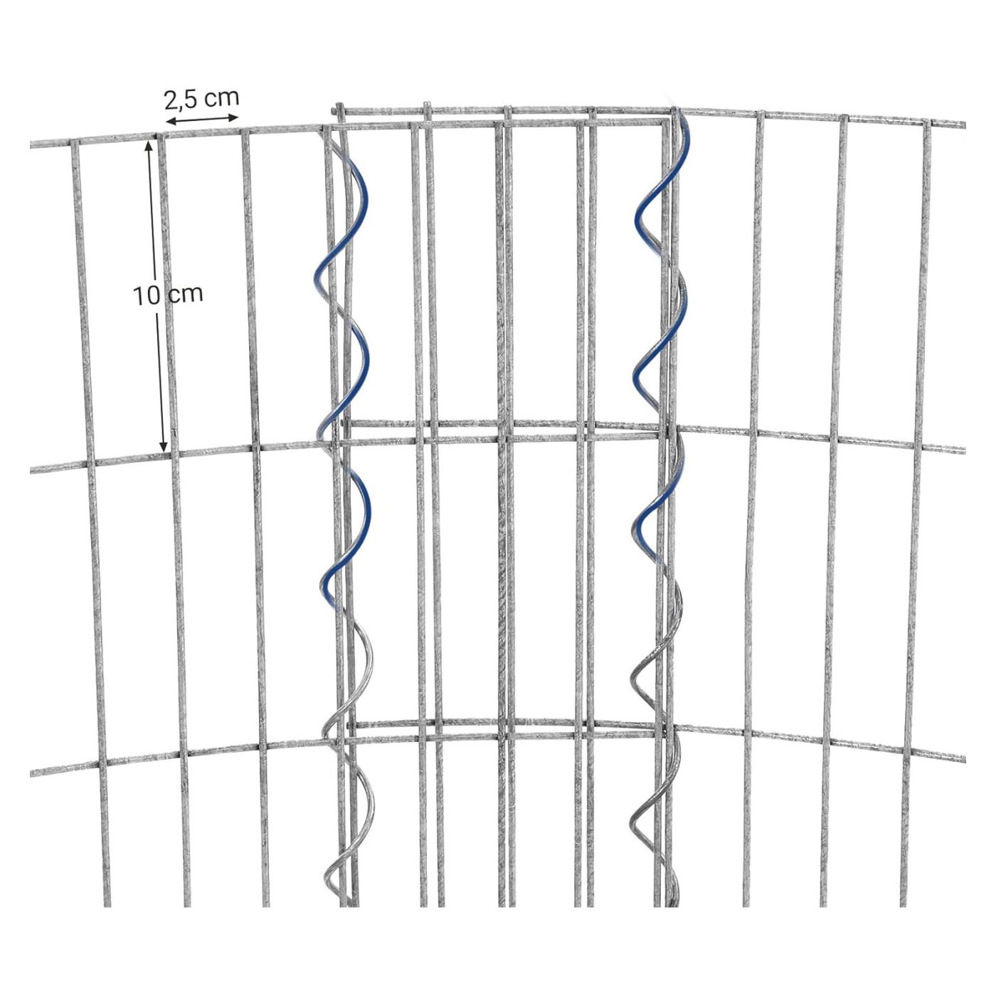 Kerek Gabion Kosár Kövekhez, Horganyzott Acél, 90x90x80cm, Ezüst - 4
