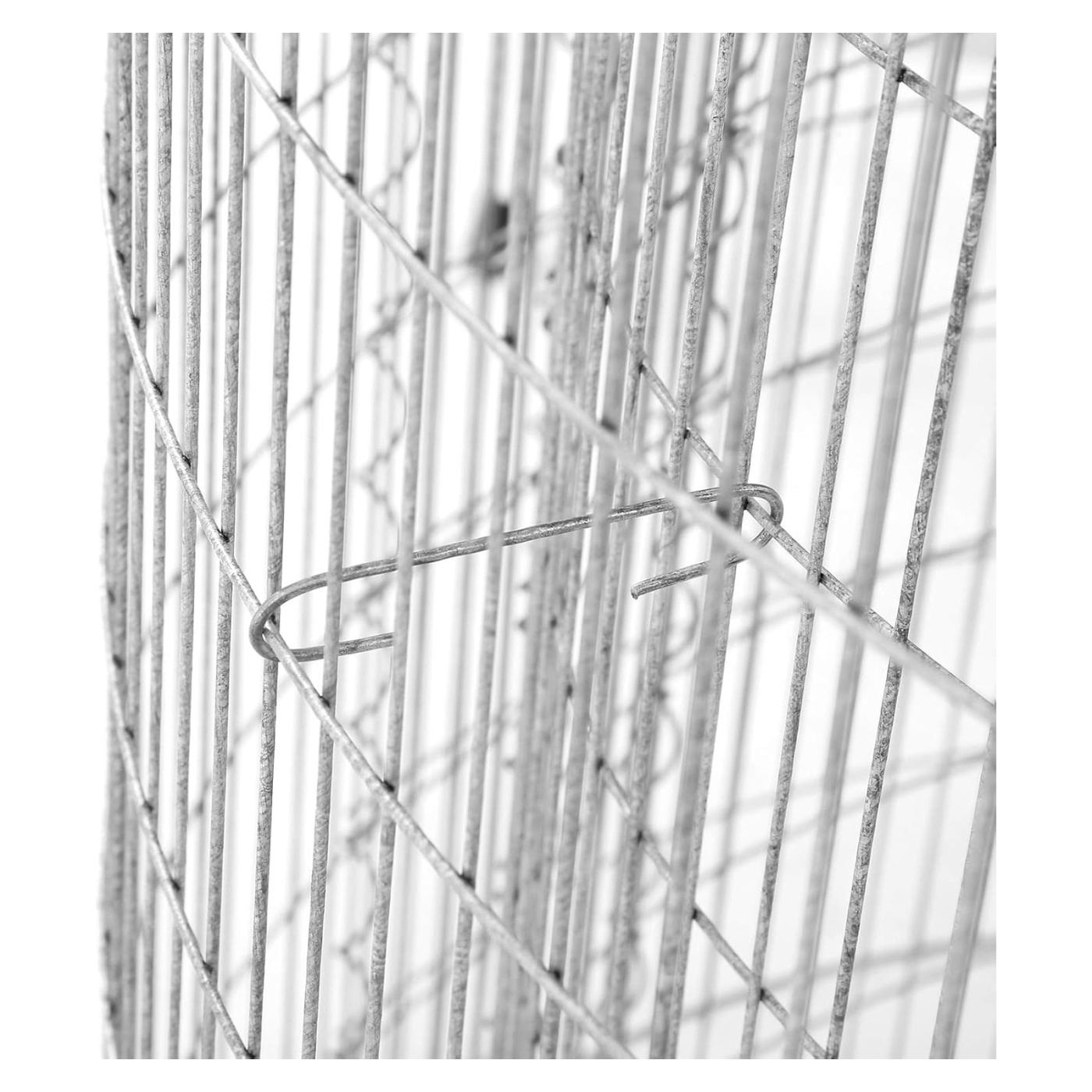 Kerek Gabion Kosár Kövekhez, Horganyzott Acél, 90x90x80cm, Ezüst - 6